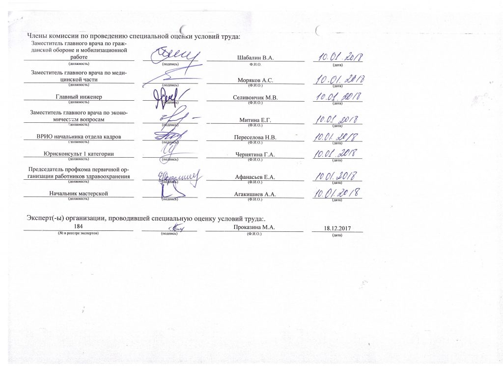 Комиссия по проведению специальной оценки